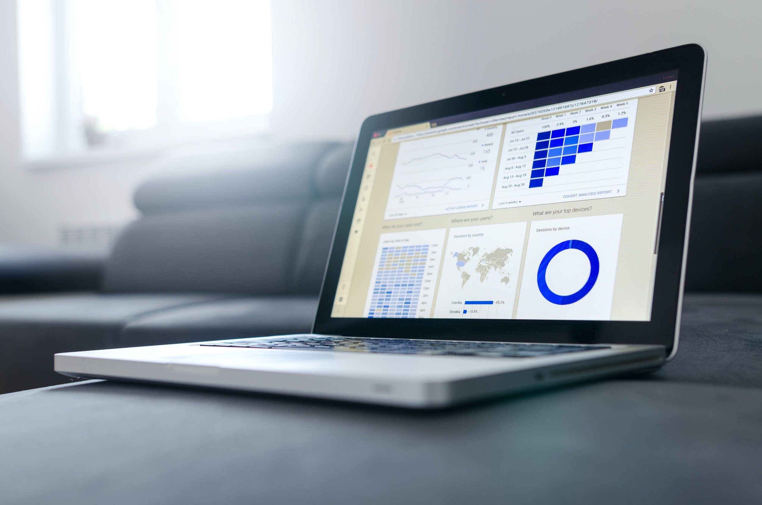 a laptop showing data visualization with ocr technology