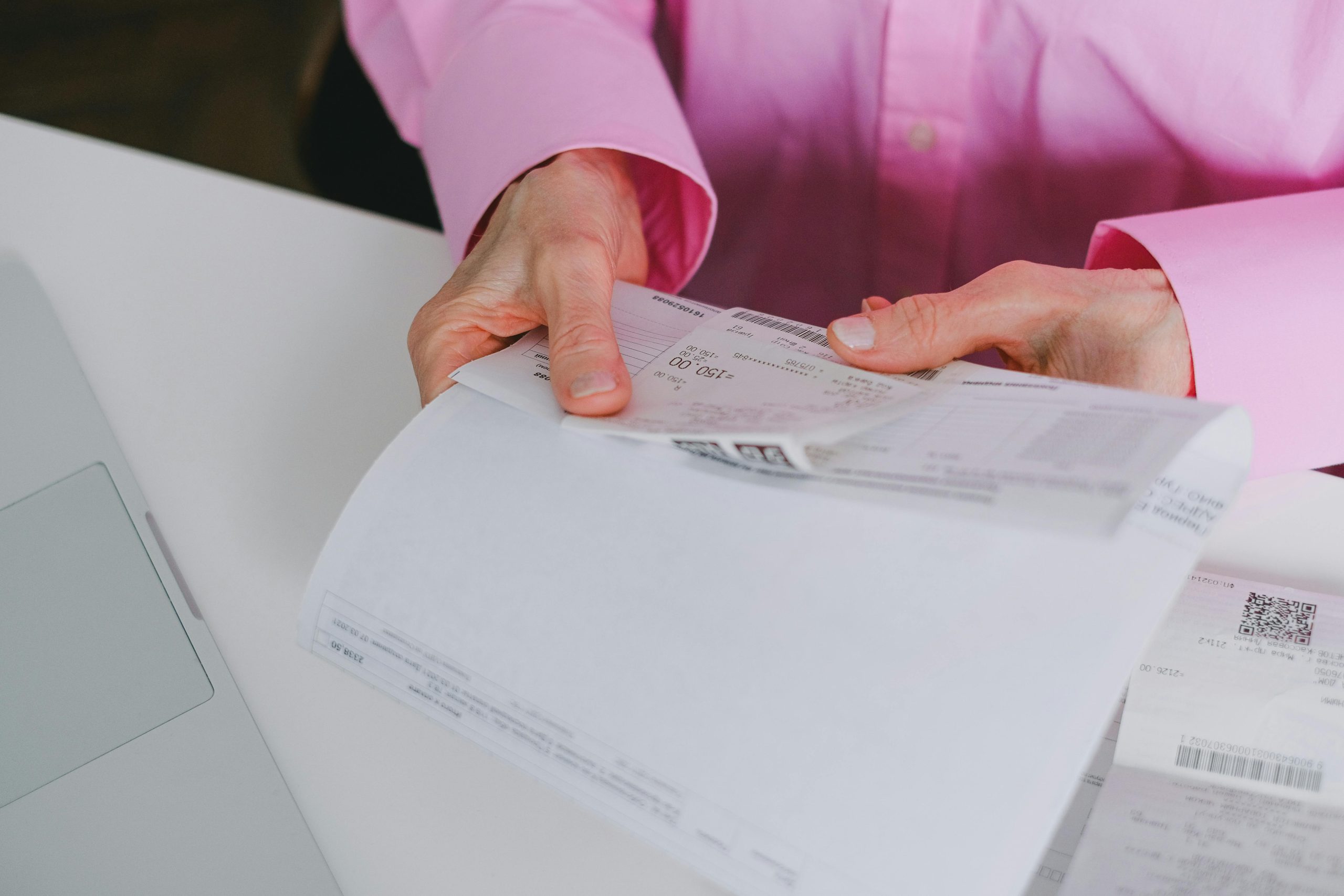 Person Holding a Receipt (extract data from receipts)