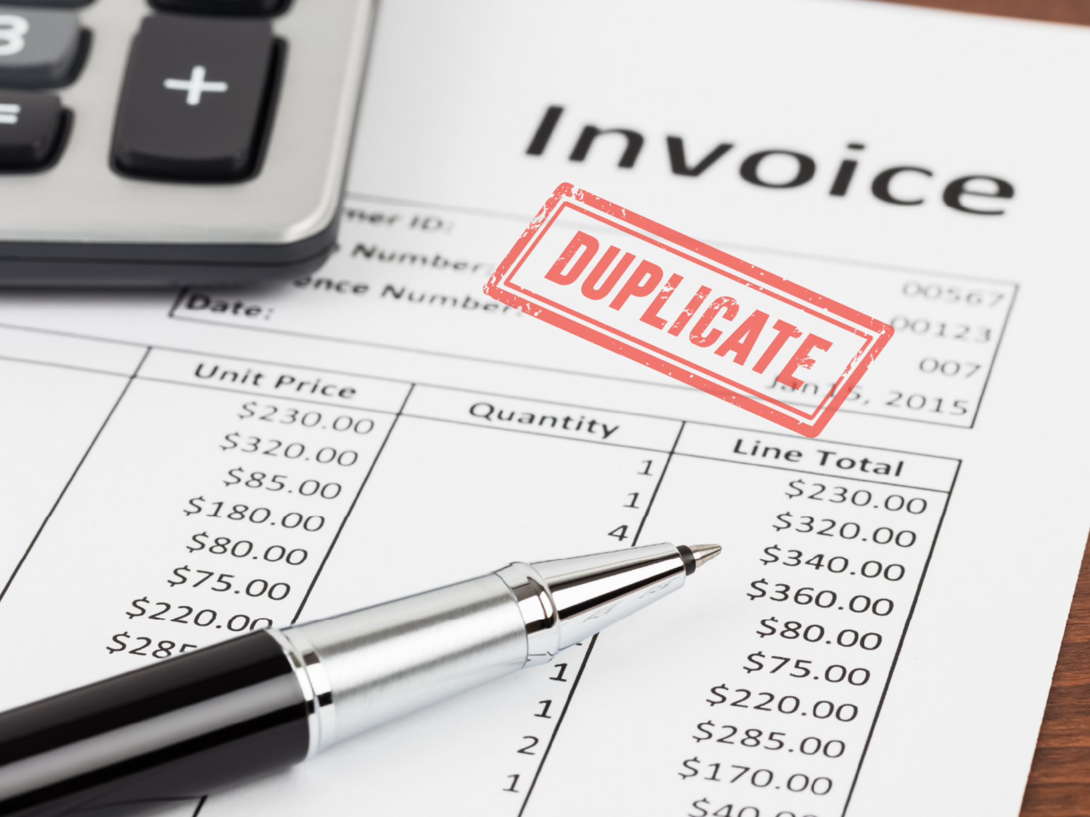 duplicate invoices