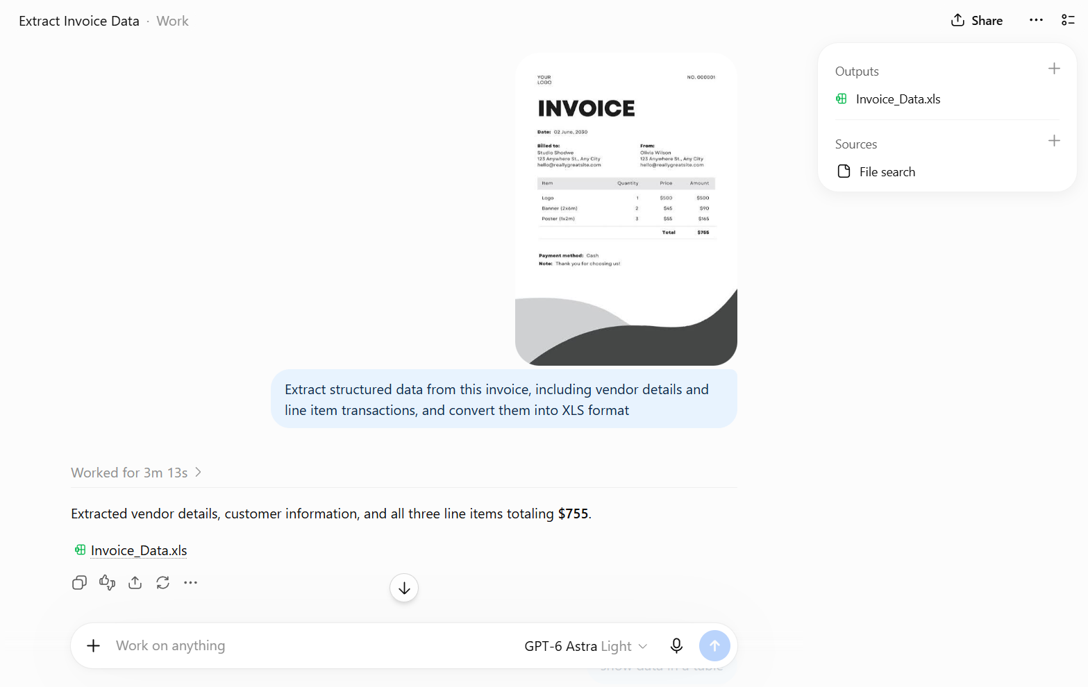 how to use chatgpt to automate invoice processing